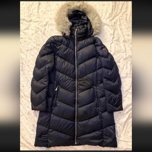 Michael Kors Black Puffer Coat with Faux Fur Hood